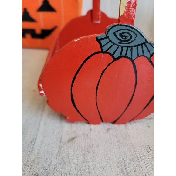 Vintage pumpkin basket set Halloween home decor Jack O'Lantern - Picture 12 of 16